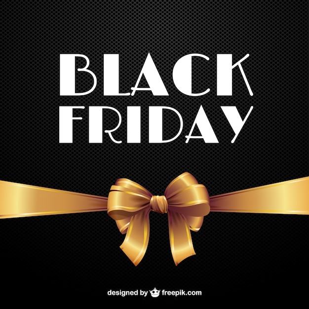 Black friday with yellow ribbon