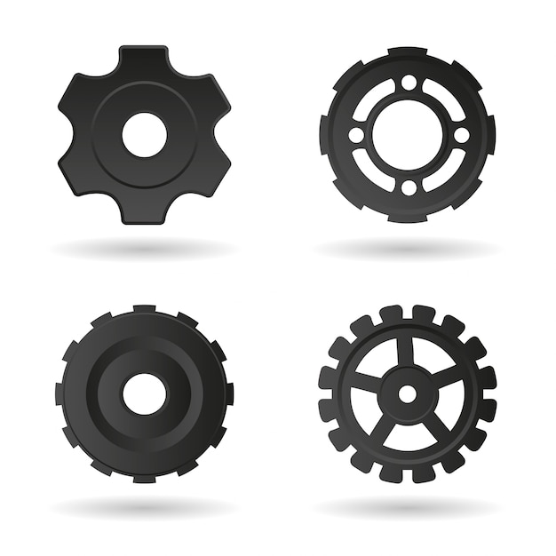 Free vector black gear collection