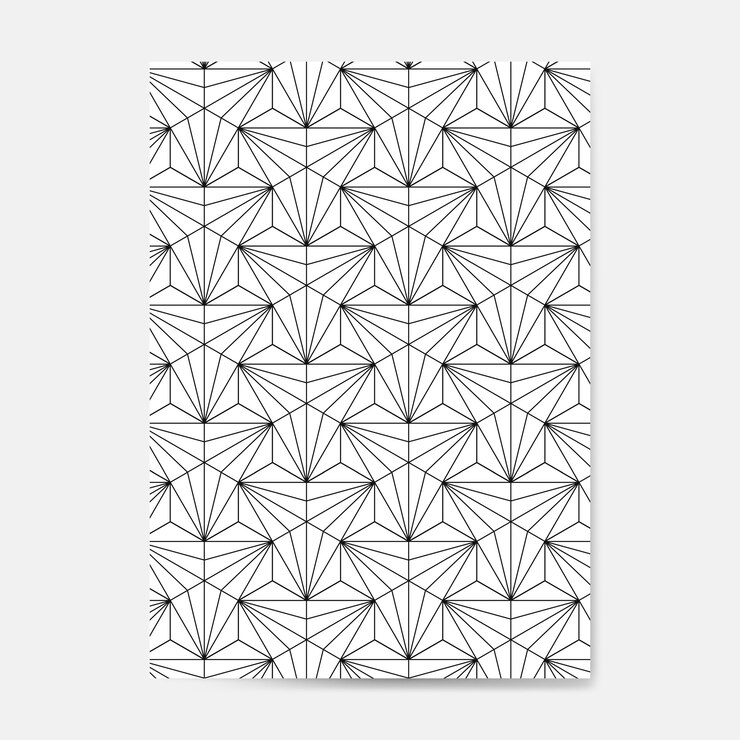 Free Vector black geometric seamless pattern on a white card