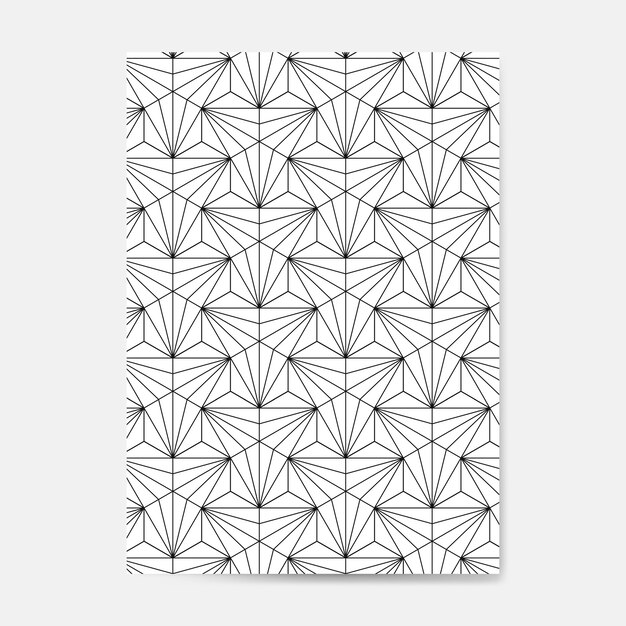 흰색 카드에 검은 기하학적 완벽 한 패턴