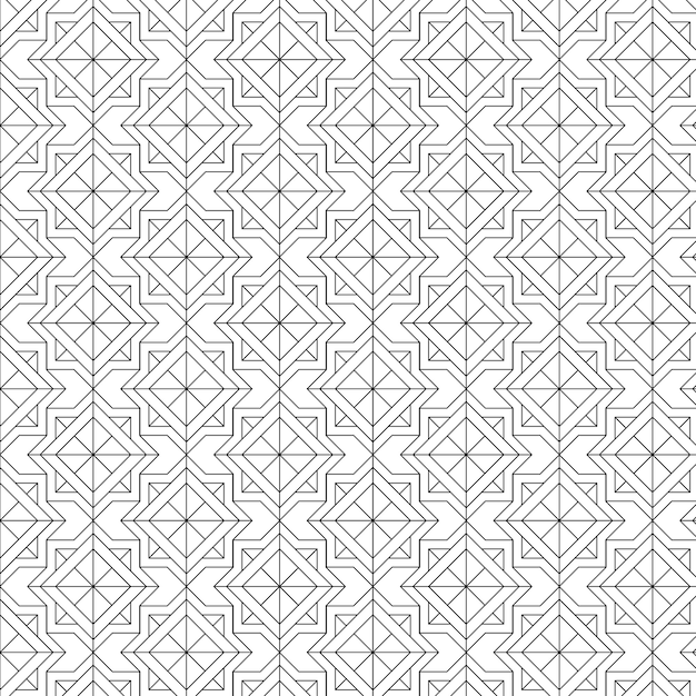 흰색 배경에 검은 기하학적 원활한 패턴 설정