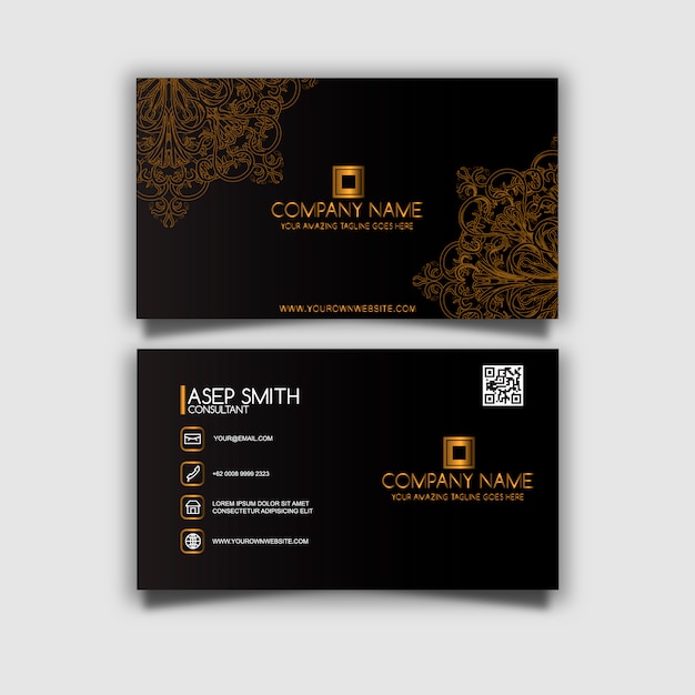 Black and gold business card