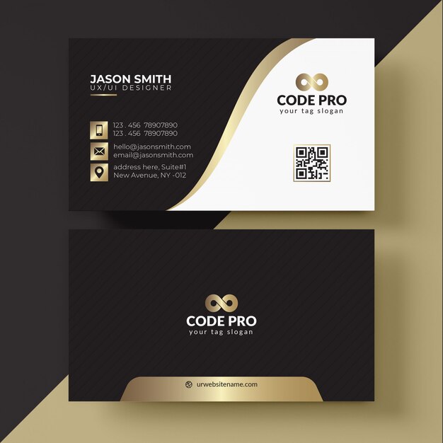 Black and gold business card