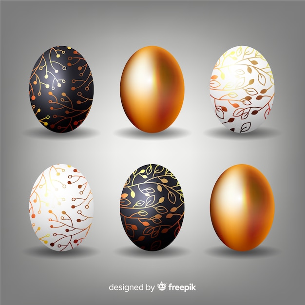Черно-золотая коллекция пасхальных яиц