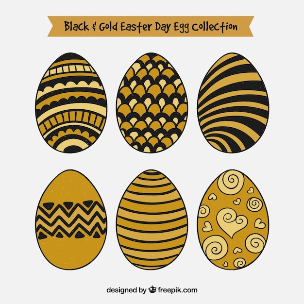 Black & gold easter day eggs collection