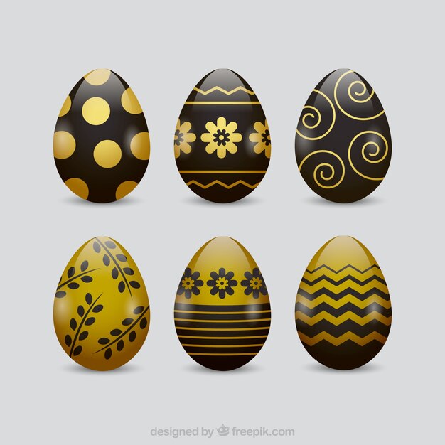 Black & gold easter day eggs collection