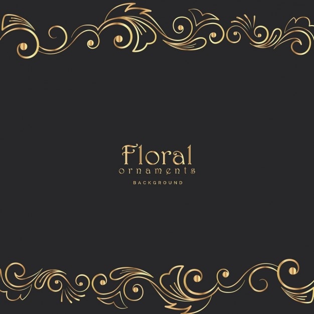 Black and gold floral background