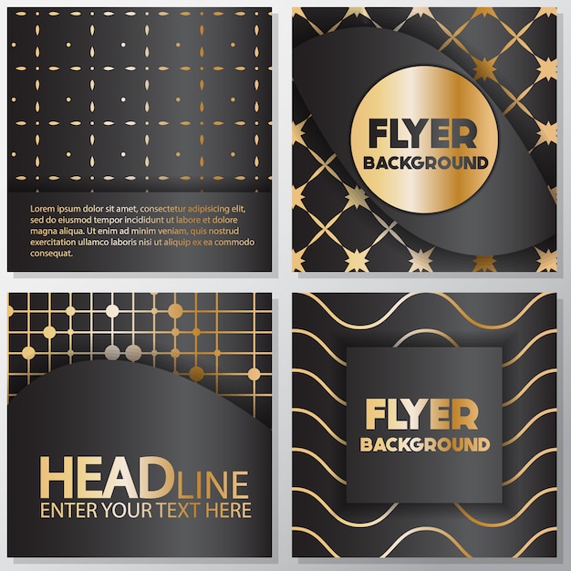 Black and gold flyer background design