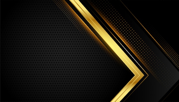 Free vector black and gold geometric background with text space