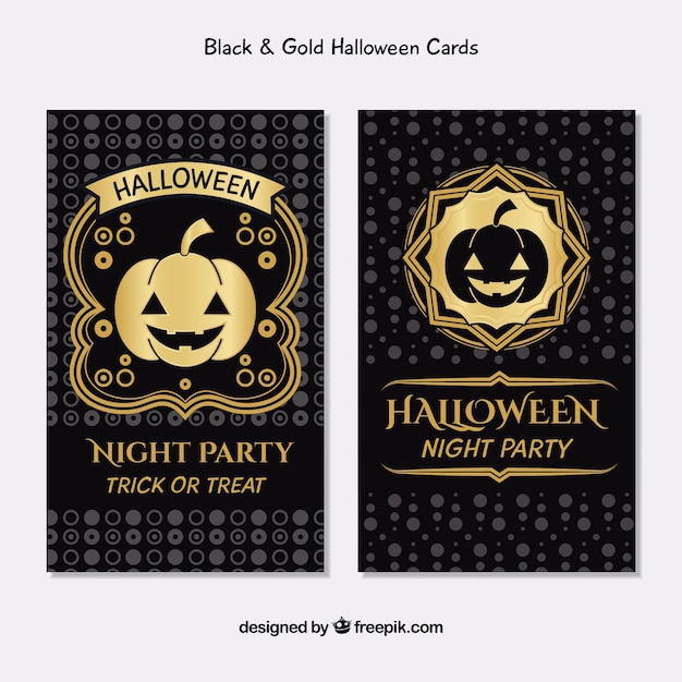 Black and gold halloween card