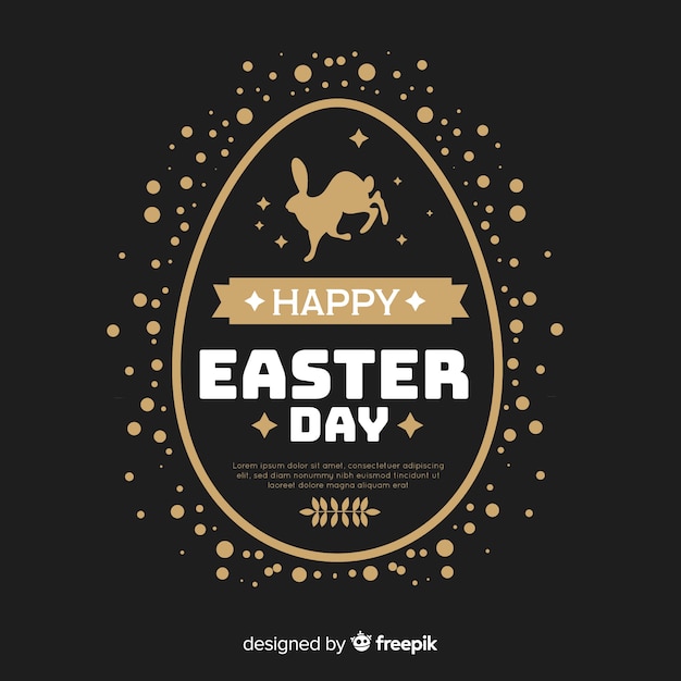 Free vector black and gold happy easter day background