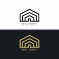 Free vector black and gold house logo