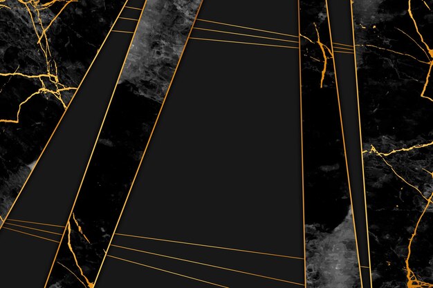 검정색과 금색 라인 대리석 배경