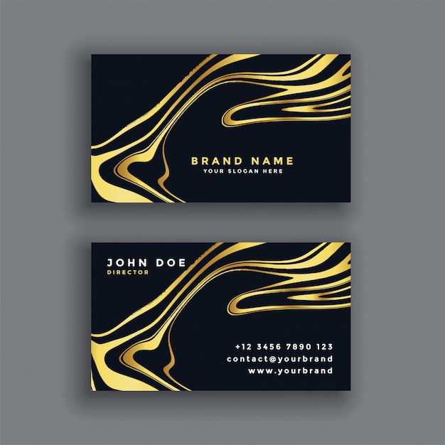 Black and gold luxury abstract business card