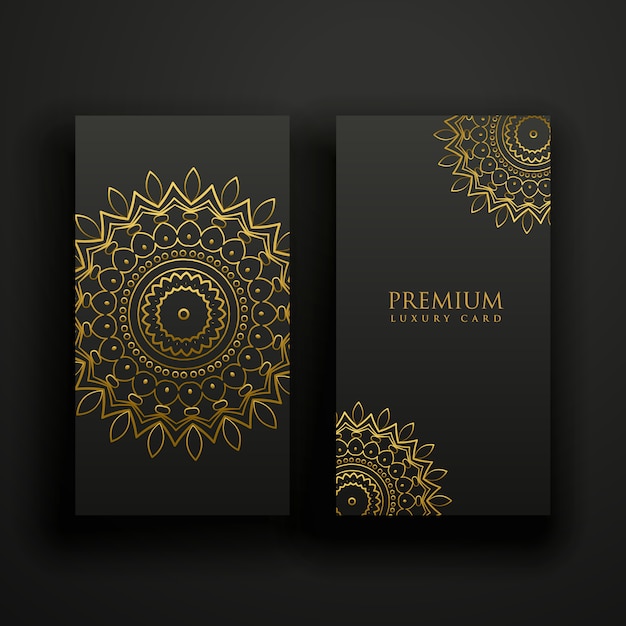 黒と金の豪華な曼荼羅カード