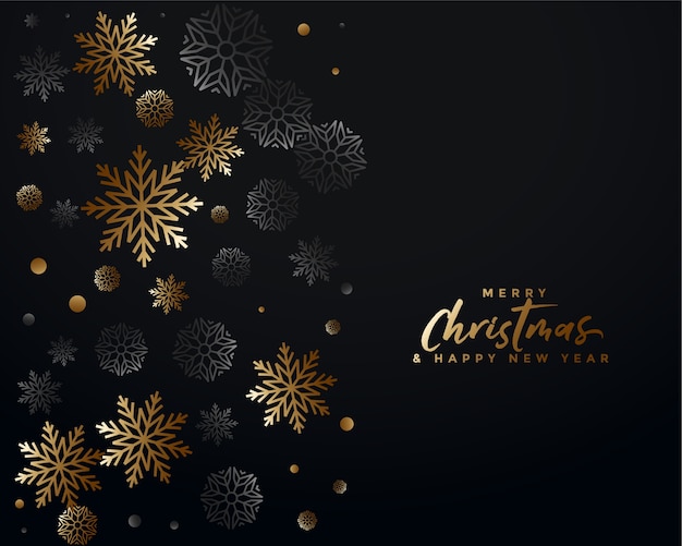 Free vector black and gold merry christmas elegant background design