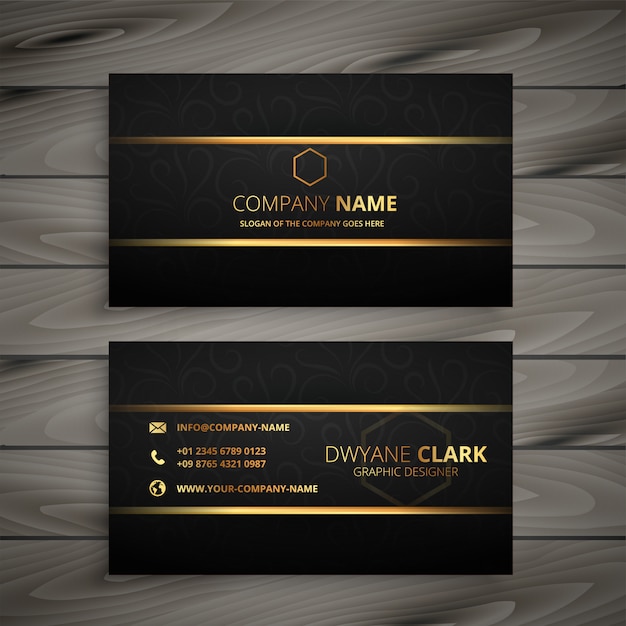 Black and gold premium business card