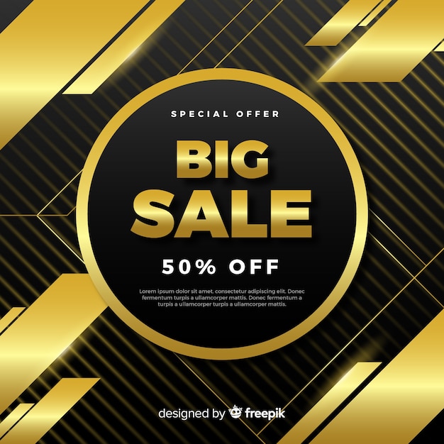 Free vector black and gold sale background