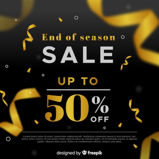 Free vector black and gold sale background