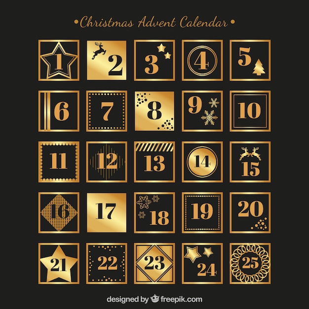 Black and golden advent calendar