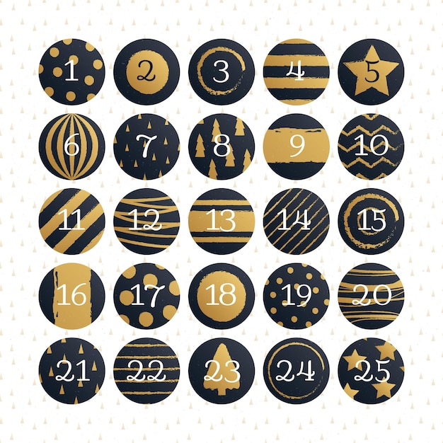 Black and golden advent calendar