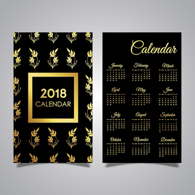 Black And Golden Calendar designs