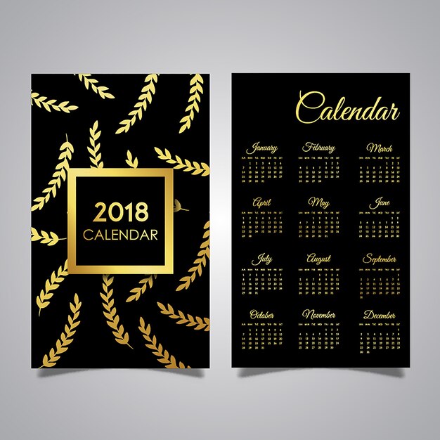 Черные и золотые календари