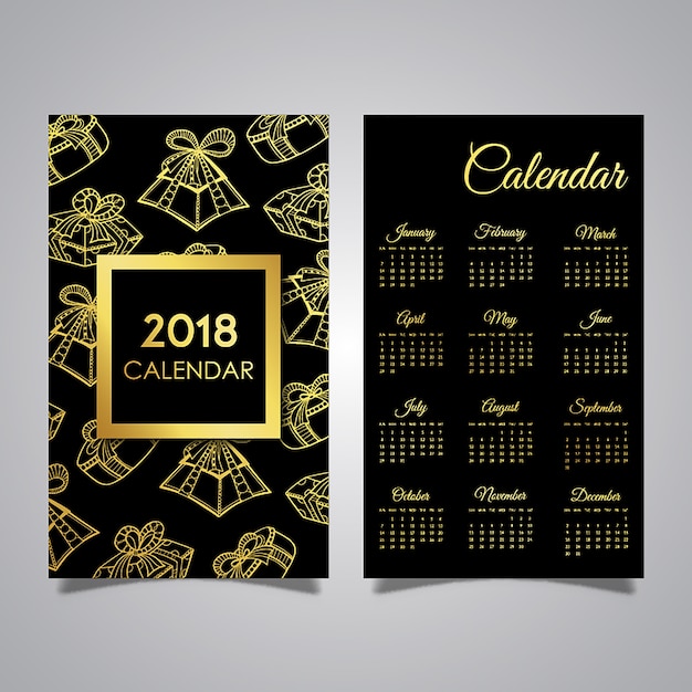 Black And Golden Calendar designs