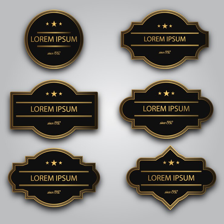 Free Vector black and golden logo collection