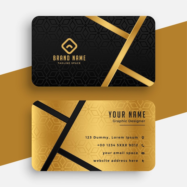 Free Vector black and golden luxury business card design