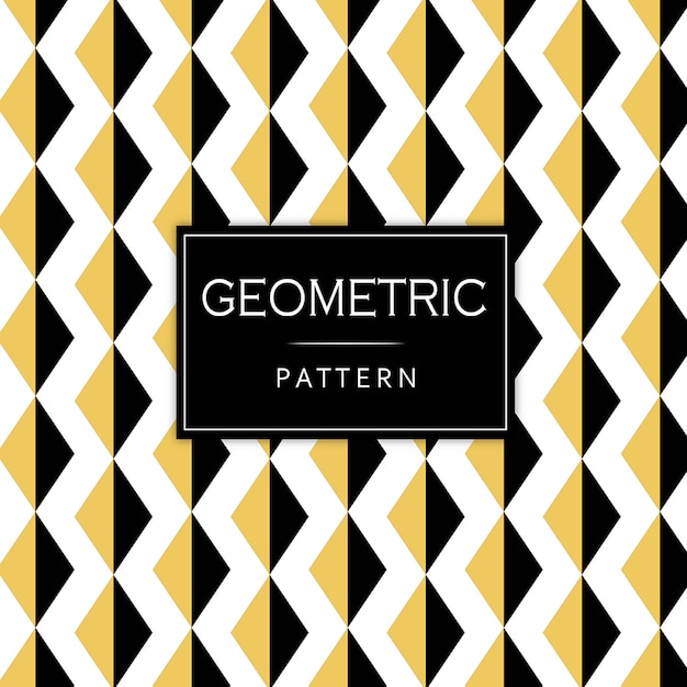 Black and Golden Memphis Geometric Pattern