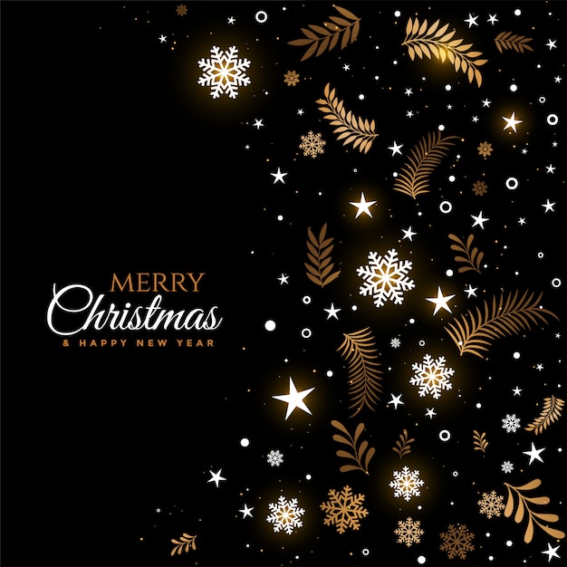 Free vector black and golden merry christmas decorative