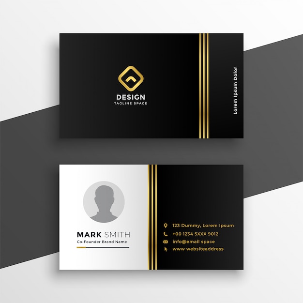 Black golden premium business card design