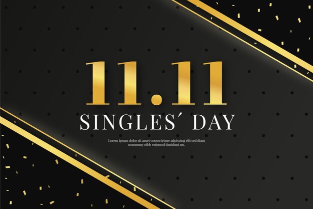 Black and golden singles day concept