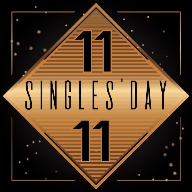 Free vector black and golden singles day