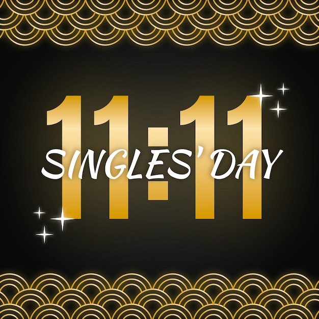 Free vector black and golden singles day