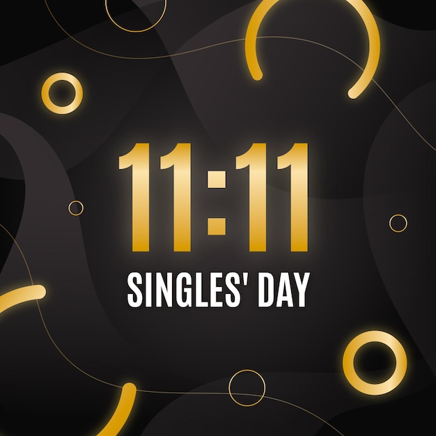 Free vector black and golden singles' day