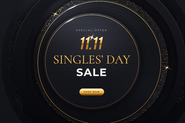 Free vector black and golden singles' day