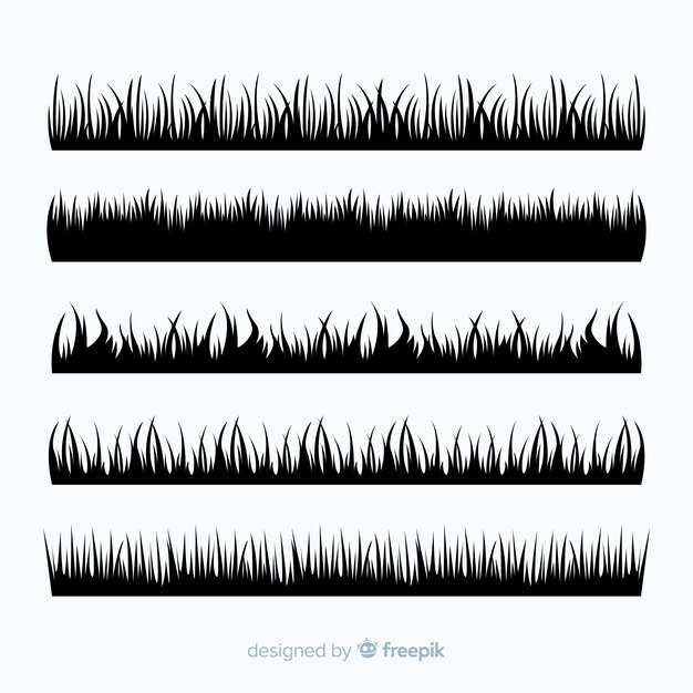 黒い草ボーダーシルエットコレクション