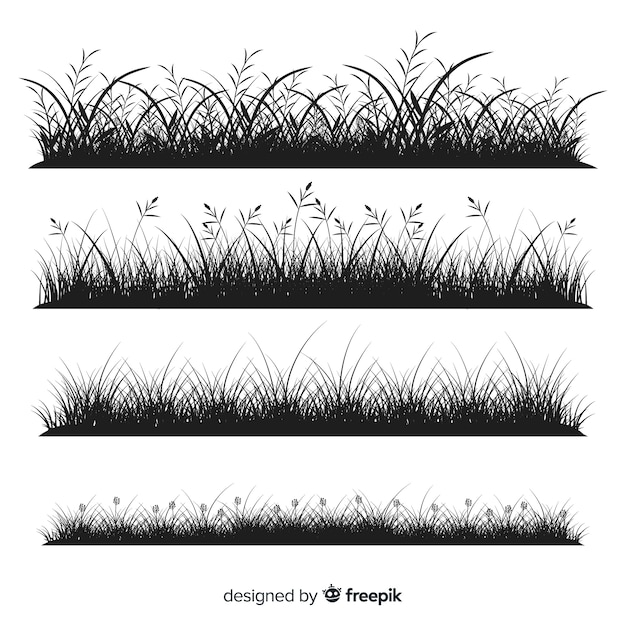 검은 잔디 테두리 실루엣 컬렉션