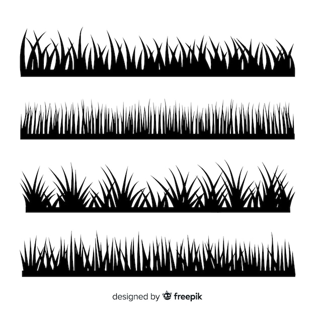 검은 잔디 테두리 실루엣 컬렉션