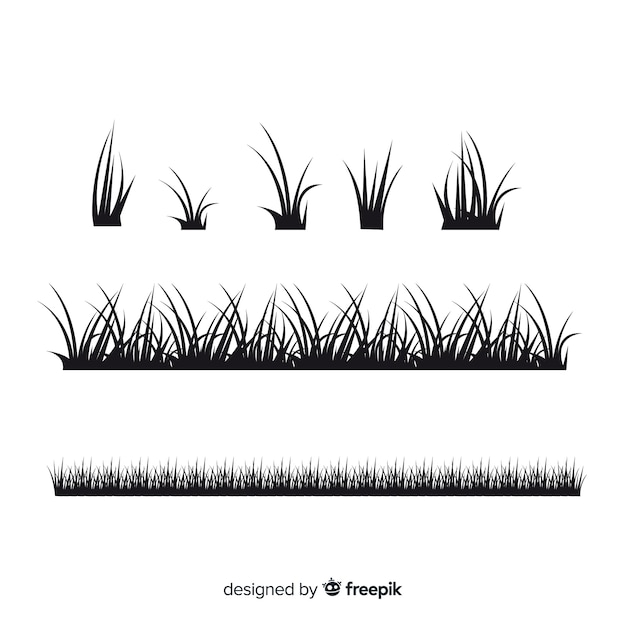 검은 잔디 테두리 실루엣 컬렉션