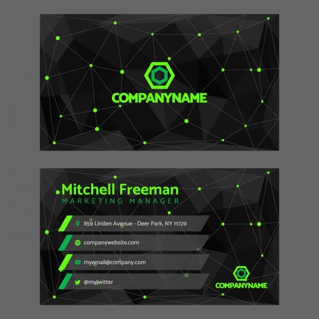 Free vector black and green business card