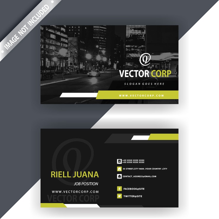 Free Vector black and green business card