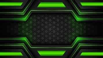 Free vector black and green futuristic gaming background