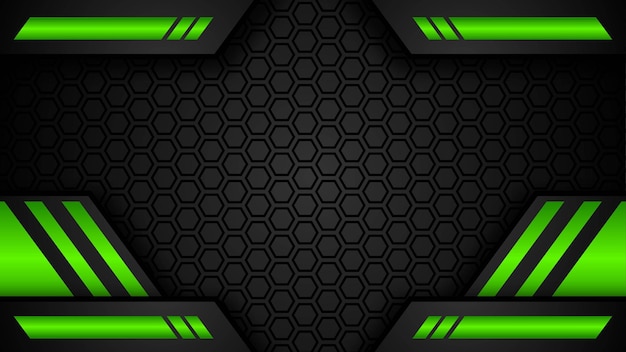 Free vector black and green futuristic gaming background