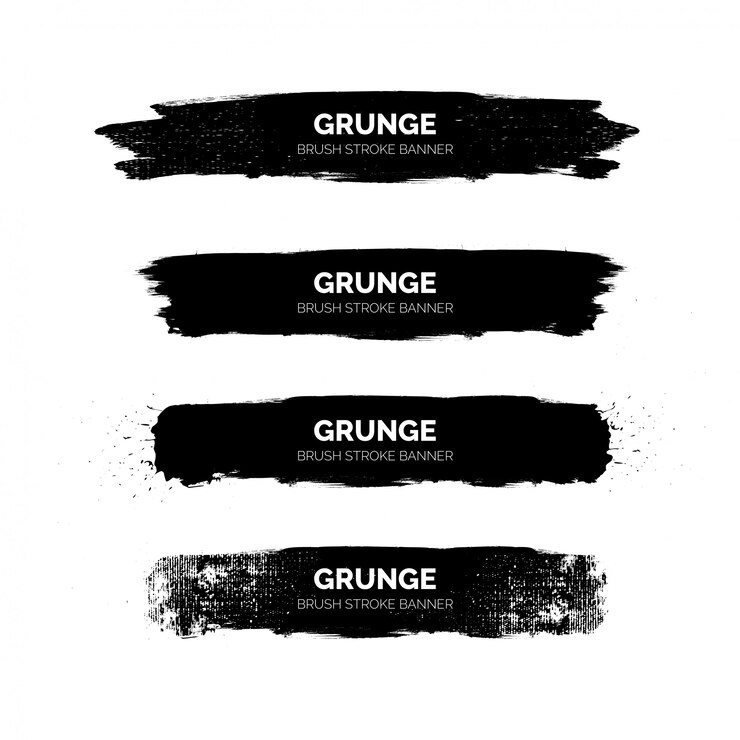 Free Vector black grunge brush stroke banners
