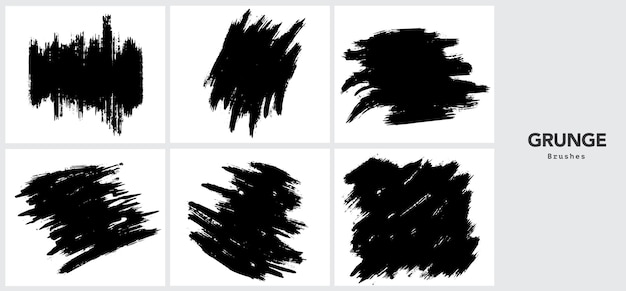 Free vector black grunge brush stroke template