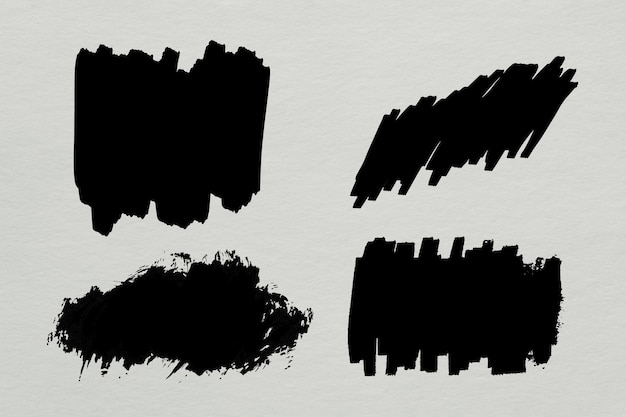 Free vector black grunge marker banner vector scribble collection