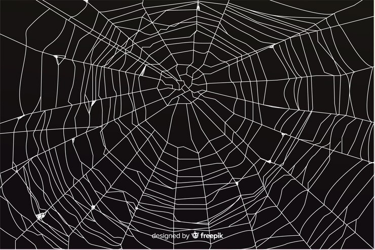 Free Vector black halloween coweb background